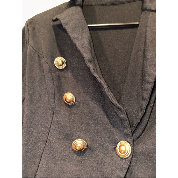 Blue S Black & Gold Buttoned Blazer Jacket - Picture 9 of 14
